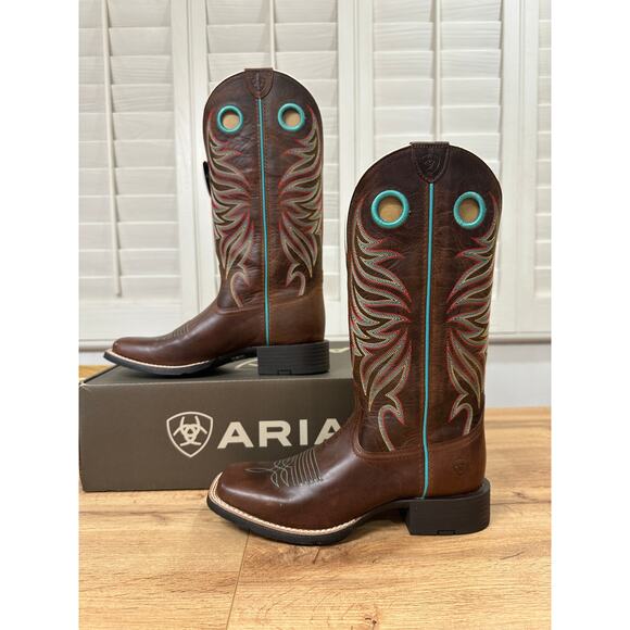 Ariat Women's Round Up Ryder Western Boots Sassy Brown Leather Size 8 NIB Cowboy - Picture 3 of 16